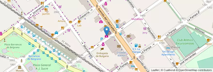Mapa de ubicacion de Helios Salud, Belgrano en Argentinië, Ciudad Autónoma De Buenos Aires, Buenos Aires, Comuna 13.