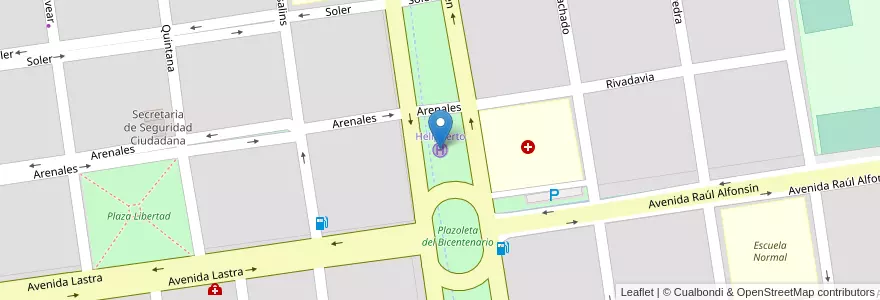 Mapa de ubicacion de Helipuerto en Argentinië, Buenos Aires, Partido De Chascomús, Chascomús.