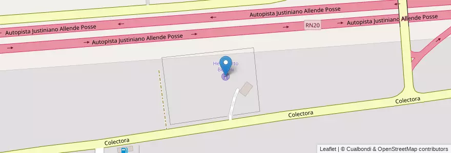 Mapa de ubicacion de Helipuerto Berrini en 阿根廷, Córdoba, Departamento Santa María, Pedanía Calera, Municipio De Malagueño.