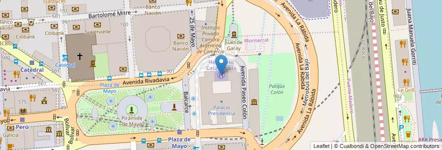 Mapa de ubicacion de Helipuerto Casa Rosada, Montserrat en الأرجنتين, Ciudad Autónoma De Buenos Aires, Comuna 1, Buenos Aires.