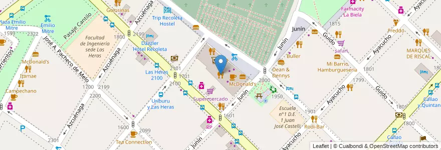 Mapa de ubicacion de Hereford, Recoleta en アルゼンチン, Ciudad Autónoma De Buenos Aires, Comuna 2, ブエノスアイレス.