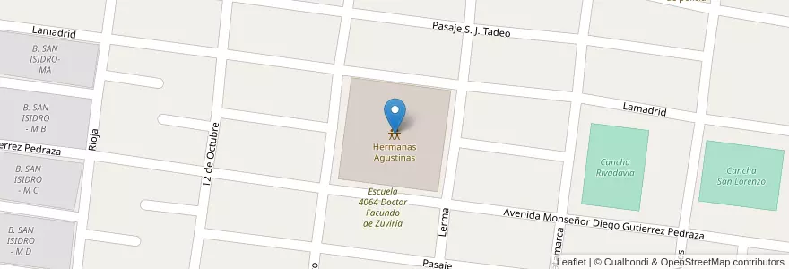Mapa de ubicacion de Hermanas Agustinas en 아르헨티나, Salta, Cafayate, Municipio De Cafayate.
