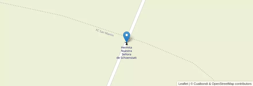Mapa de ubicacion de Hermita Nuestra Señora de Schoenstatt en Аргентина, Чили, Мендоса, Distrito Las Paredes, Departamento San Rafael.