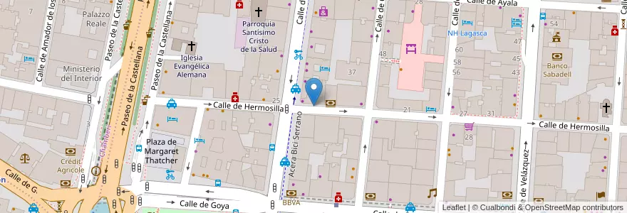 Mapa de ubicacion de HERMOSILLA, CALLE, DE,11 en إسبانيا, منطقة مدريد, منطقة مدريد, Área Metropolitana De Madrid Y Corredor Del Henares, مدريد.