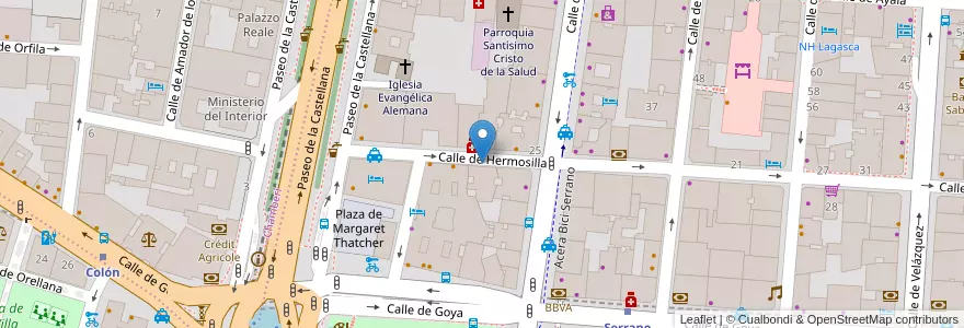 Mapa de ubicacion de HERMOSILLA, CALLE, DE,8 en Испания, Мадрид, Мадрид, Área Metropolitana De Madrid Y Corredor Del Henares, Мадрид.