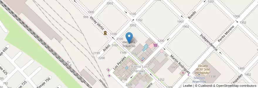 Mapa de ubicacion de Herrería Traverso en Arjantin, Buenos Aires, Partido De San Isidro, Boulogne Sur Mer.