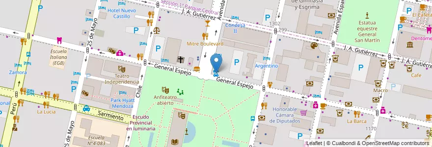 Mapa de ubicacion de Hertz en Argentine, Chili, Mendoza, Departamento Capital, Ciudad De Mendoza.