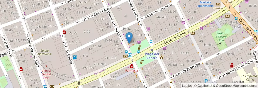 Mapa de ubicacion de Hexa Sushi en 스페인, Catalunya, Barcelona, Barcelonès, 바르셀로나.
