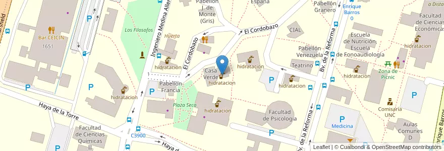 Mapa de ubicacion de hidratacion en Argentinië, Córdoba, Departamento Capital, Pedanía Capital, Córdoba, Municipio De Córdoba.