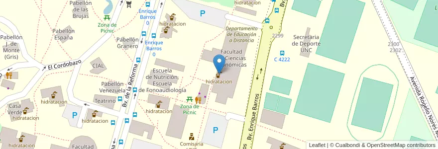Mapa de ubicacion de hidratacion en Аргентина, Кордова, Departamento Capital, Pedanía Capital, Córdoba, Municipio De Córdoba.