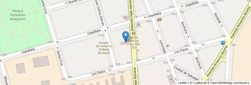 Mapa de ubicacion de Hierros Velez Sarfield, Parque Patricios en 阿根廷, Ciudad Autónoma De Buenos Aires, Comuna 4, 布宜诺斯艾利斯.