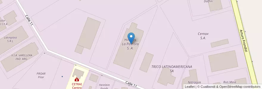 Mapa de ubicacion de Hilados La Pastora S. A. en アルゼンチン, ブエノスアイレス州, Partido Del Pilar, Fátima.
