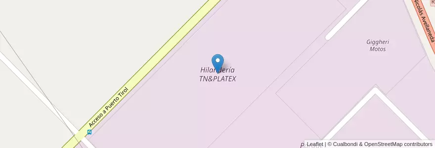 Mapa de ubicacion de Hilandería TN&PLATEX en الأرجنتين, Chaco, Departamento Libertad, Municipio De Puerto Tirol.