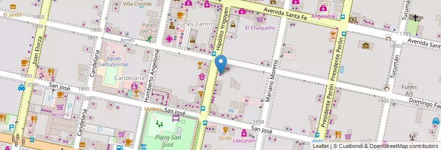 Mapa de ubicacion de Hilarte en 阿根廷, Santa Fe, Departamento Rosario, Municipio De Funes, Funes.
