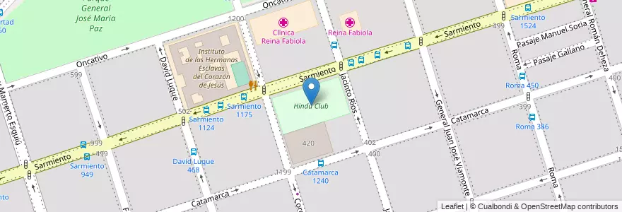 Mapa de ubicacion de Hindu Club en Argentina, Córdoba, Departamento Capital, Pedanía Capital, Cordoba, Municipio De Córdoba.