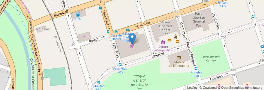 Mapa de ubicacion de Hipermercado Libertad Barrio General Paz en Argentinien, Provinz Córdoba, Departamento Capital, Pedanía Capital, Córdoba, Municipio De Córdoba.