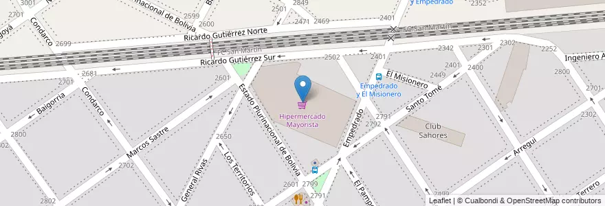 Mapa de ubicacion de Hipermercado Mayorista, Villa del Parque en 아르헨티나, Ciudad Autónoma De Buenos Aires, 부에노스아이레스, Comuna 11.