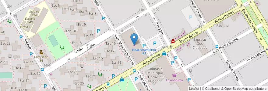 Mapa de ubicacion de HiperTehuelche en 아르헨티나, 리오네그로주, Departamento Adolfo Alsina, Viedma, Viedma.