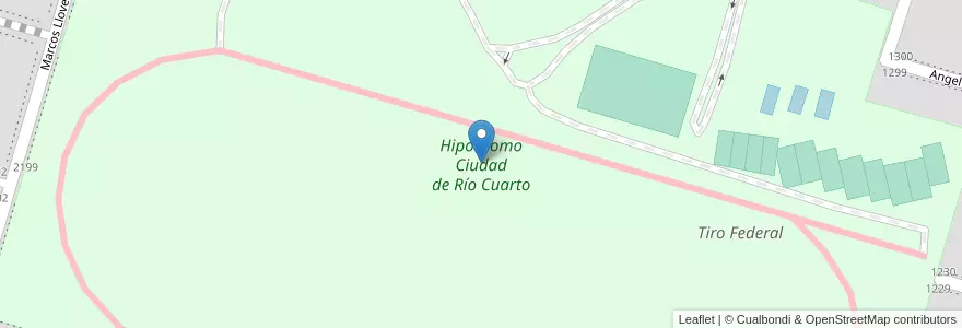 Mapa de ubicacion de Hipódromo Ciudad de Río Cuarto en アルゼンチン, コルドバ州, Departamento Río Cuarto, Pedanía Río Cuarto, Municipio De Río Cuarto, Río Cuarto.