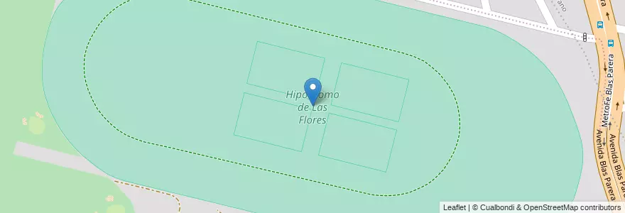 Mapa de ubicacion de Hipódromo de Las Flores en Argentinien, Santa Fe, Departamento La Capital, Santa Fe Capital, Santa Fe.
