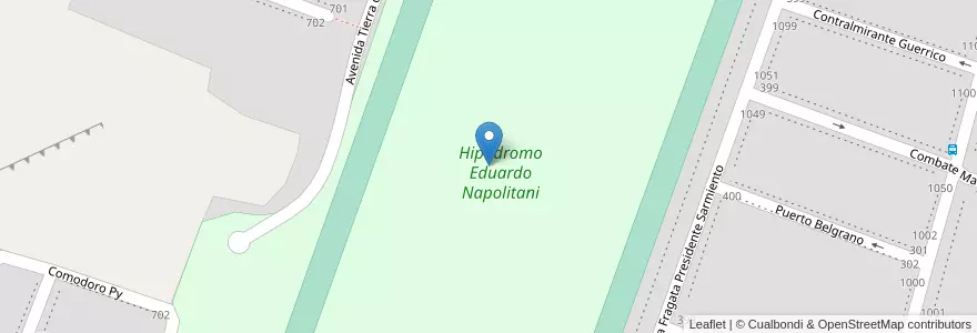 Mapa de ubicacion de Hipódromo Eduardo Napolitani en アルゼンチン, チリ, チュブ州, Departamento Escalante, Rada Tilly.