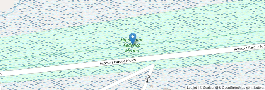 Mapa de ubicacion de Hipódromo Federico Merino en الأرجنتين, تشيلي, محافظة سانتا كروز, Humedal, Deseado, Caleta Olivia.