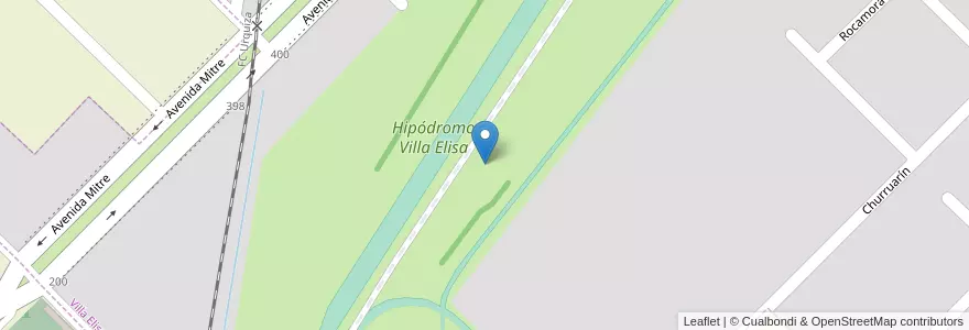 Mapa de ubicacion de Hipódromo Villa Elisa en アルゼンチン, エントレ・リオス州, Departamento Colón, Distrito Segundo, Villa Elisa.