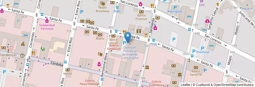 Mapa de ubicacion de Hipotecario en الأرجنتين, سانتا في, Departamento Rosario, Municipio De Rosario, روساريو.