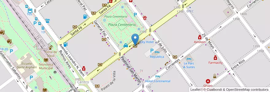 Mapa de ubicacion de Hipotecario en Arjantin, Córdoba, Departamento General San Martín, Pedanía Villa María, Municipio De Villa María, Villa María.