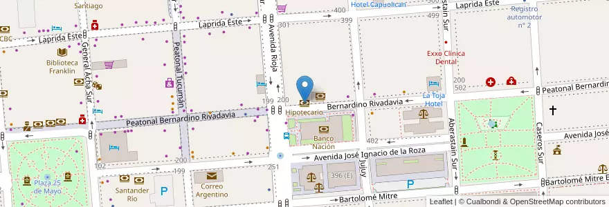 Mapa de ubicacion de Hipotecario en 阿根廷, San Juan, 智利, Capital.