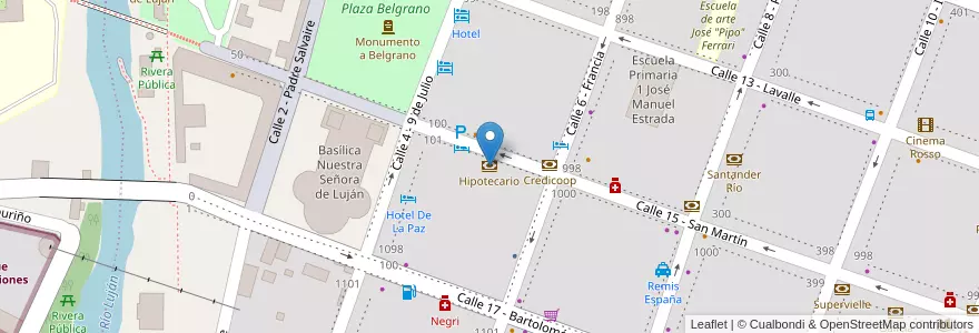 Mapa de ubicacion de Hipotecario en アルゼンチン, ブエノスアイレス州, Partido De Luján.