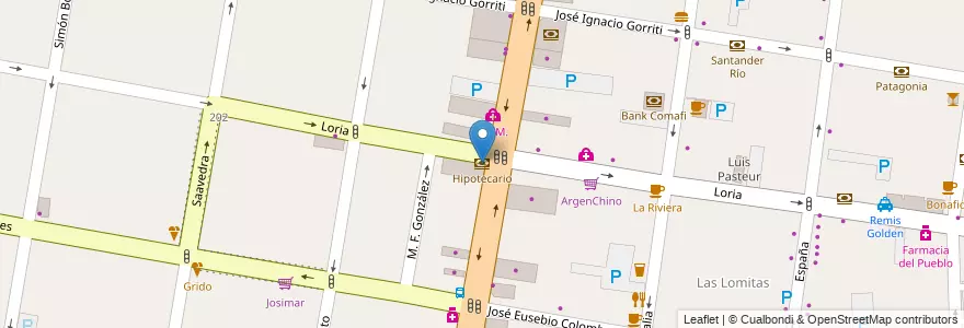 Mapa de ubicacion de Hipotecario en آرژانتین, استان بوئنوس آیرس, Partido De Lomas De Zamora, Lomas De Zamora.