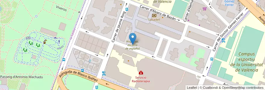 Mapa de ubicacion de Hispania, escuela de español en スペイン, バレンシア州, València / Valencia, Comarca De València, València.