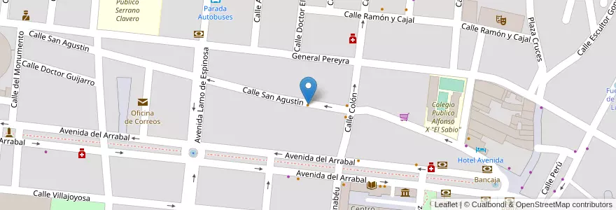Mapa de ubicacion de Hispano Resto-Bar en スペイン, バレンシア州, València / Valencia, La Plana De Utiel-Requena, Requena.