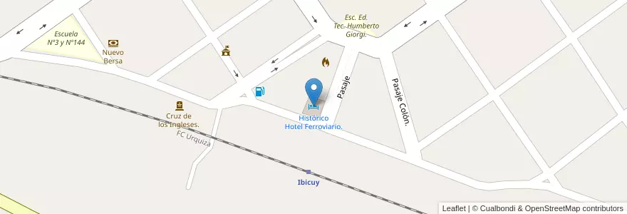 Mapa de ubicacion de Histórico Hotel Ferroviario. en Argentina, Provincia Di Entre Ríos, Departamento Islas Del Ibicuy, Distrito Ibicuy, Puerto Ibicuy.