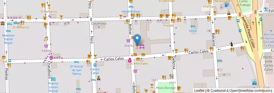 Mapa de ubicacion de Hoboken, San Telmo en Argentinien, Ciudad Autónoma De Buenos Aires, Comuna 1, Buenos Aires.