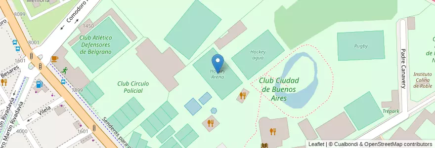 Mapa de ubicacion de Hockey Arena, Nuñez en Argentina, Ciudad Autónoma De Buenos Aires, Buenos Aires, Comuna 13.