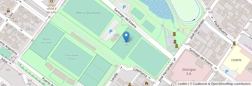 Mapa de ubicacion de Hockey ZN en 아르헨티나, 칠레, 산타크루스주, Humedal, Mercado De La Ciudad, Deseado, Caleta Olivia.