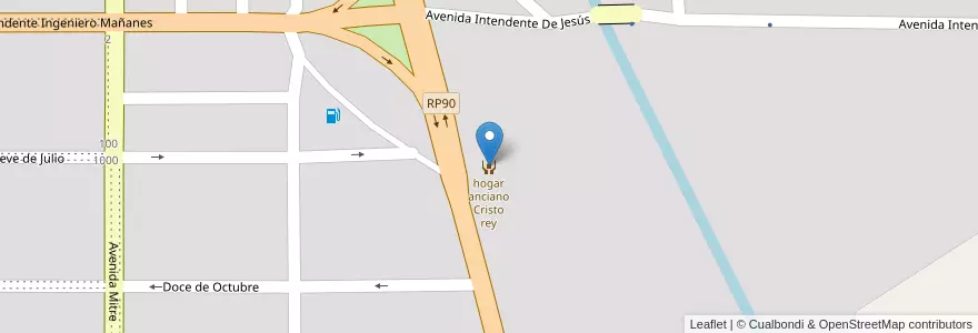 Mapa de ubicacion de hogar anciano Cristo rey en Arjantin, Chaco, Departamento Libertador General San Martín, Municipio De General José De San Martín.