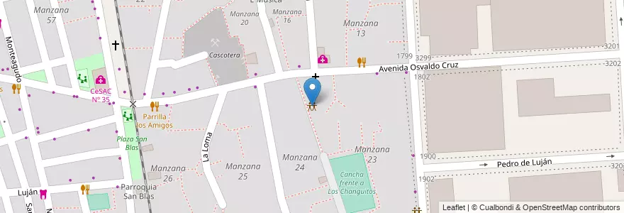 Mapa de ubicacion de Hogar de adolescentes San Juan Pablo II - Parroquia Caacupé, Barracas en Argentinië, Ciudad Autónoma De Buenos Aires, Comuna 4, Buenos Aires.