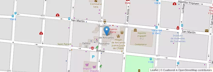 Mapa de ubicacion de Hogar de Ancianos en アルゼンチン, コリエンテス州, Departamento Capital, Corrientes, Corrientes.