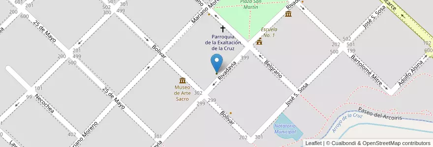 Mapa de ubicacion de Hogar de Ancianos en الأرجنتين, بوينس آيرس, Partido De Exaltación De La Cruz.
