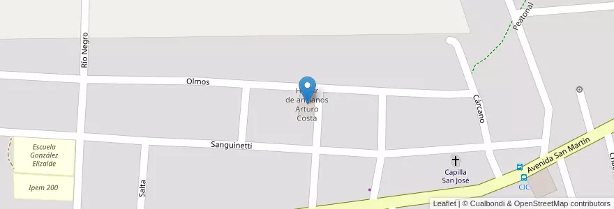 Mapa de ubicacion de Hogar de ancianos Arturo Costa en Argentina, Córdoba, Departamento Punilla, Pedanía Dolores, Municipio De La Cumbre.