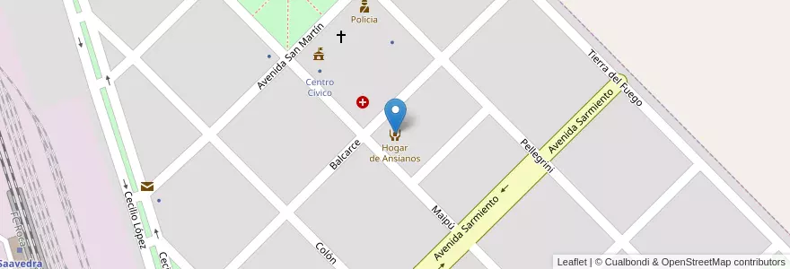 Mapa de ubicacion de Hogar de Ansianos en الأرجنتين, بوينس آيرس, Partido De Saavedra, Saavedra.