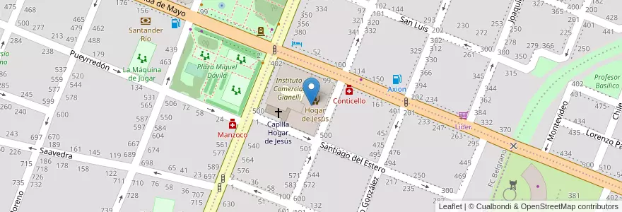 Mapa de ubicacion de Hogar de Jesús en 阿根廷, 布宜诺斯艾利斯省, Partido De Pergamino.
