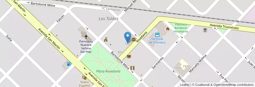 Mapa de ubicacion de Hogar De Niñas San Jose en 阿根廷, 布宜诺斯艾利斯省, Partido De General Viamonte, Los Toldos.