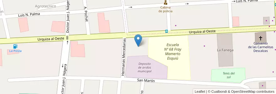 Mapa de ubicacion de Hogar de Niñas en アルゼンチン, エントレ・リオス州, Departamento Gualeguaychú, Gualeguaychú, Gualeguaychú, Distrito Costa Uruguay Sur.