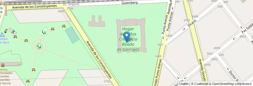 Mapa de ubicacion de Hogar de Niños Cresencia Boado de Garrigós, La Paternal en Argentinien, Ciudad Autónoma De Buenos Aires, Buenos Aires, Comuna 15.