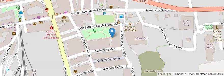 Mapa de ubicacion de Hogar del Pensionista de El Berrón en اسپانیا, آستوریاس, آستوریاس, Siero.