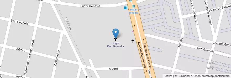 Mapa de ubicacion de Hogar Don Guanella en Argentine, Santa Fe, Departamento La Capital, Santa Fe Capital, Santa Fe.